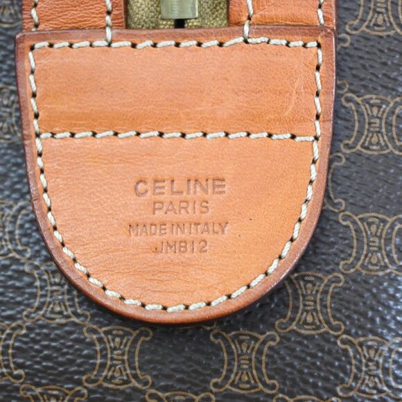 CELINE Macadam Pattern Boston Travel Bag PVC Leather Brown 268-082525 - Picture 15 of 15